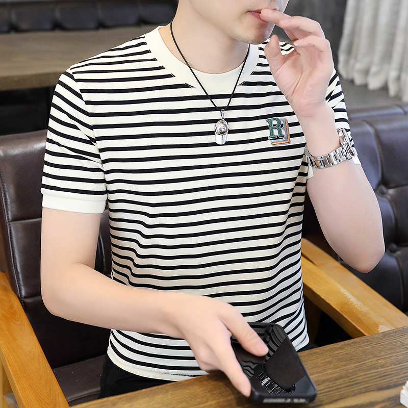 84158-P35夏季新款圆领T恤男短袖打底衫图片