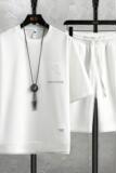 7540-P60男士夏季休闲运动套装潮牌痞帅男装2022新款华夫格，男装T恤，电商D310（原电商305）