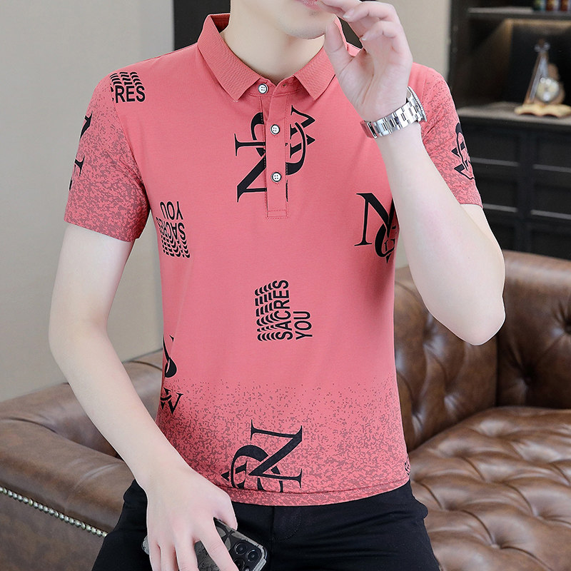 83026-P35新款翻领T恤男休闲短袖图片