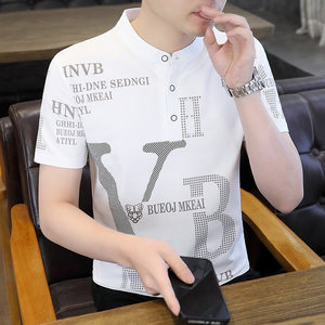 84111-P35春秋新款短袖T恤男休闲打底衫男士修身衫商务休闲图片