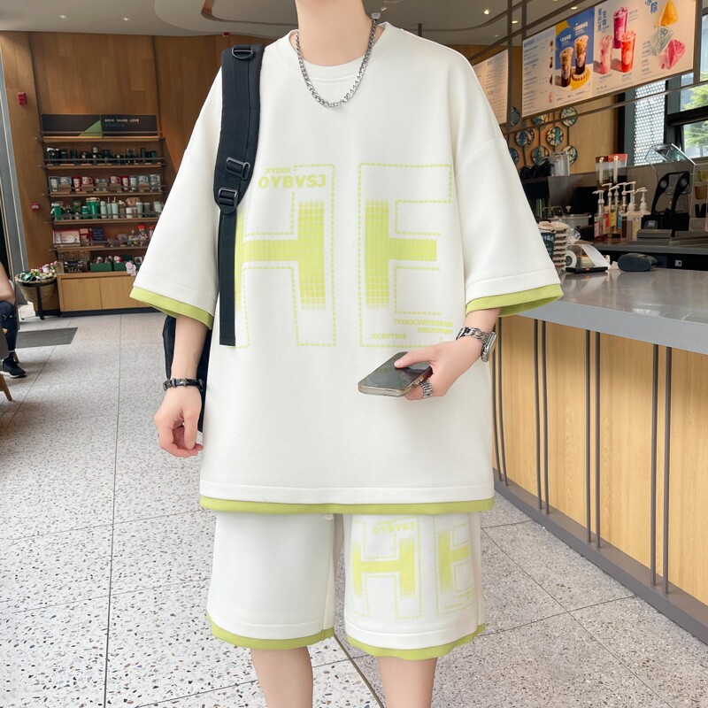 84352-特P50短袖短裤运动休闲套装男夏季高级感帅气,男装休闲套装,电商D310B