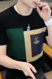 7316-P50短袖毛衣男2024春秋男装休闲针织半袖圆领百搭，男装T恤，电商D310B