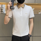 PL046-特P40欧货轻奢夏季短袖翻领POLO衫时尚格子撞色半袖青年T恤，男装Polo衫，电商D310B