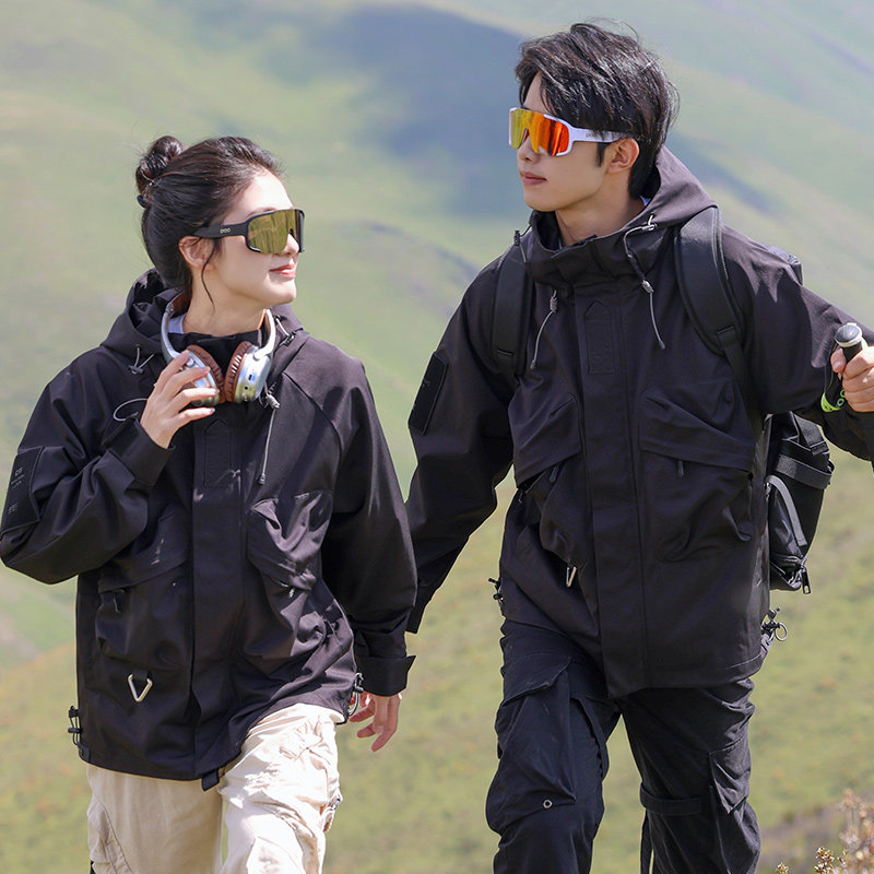 JK582-特P75冲锋衣男秋冬防风防水登山服棉外衣女款情侣夹克外套,男装夹克,电商D310B
