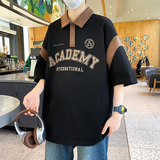 84068-P40polo衫短袖男夏季潮牌潮流半袖翻领t恤男宽松青少年，男装T恤，电商D310B