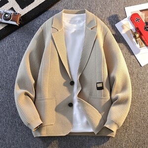 84819-P70男士针织开衫毛衣春秋新款韩版休闲西装外套商务简约图片