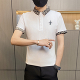 PL039-P40夏季刺绣T恤男短袖POLO衫潮牌ins半袖潮流休闲百搭，男装Polo衫，电商D310B