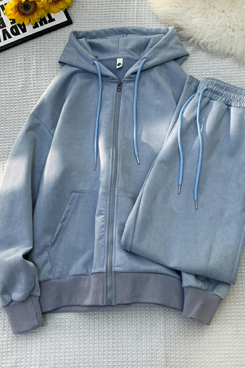 光板二开TZ985特P78连帽开衫卫衣外套男运动休闲套装宽松卫裤,男装卫衣,电商D310B
