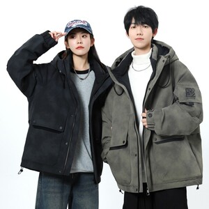 79010-特P268连帽羽绒服男冬季新款潮牌帅气加厚青少年工装外套图片