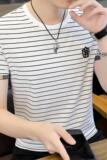 73307-P35条纹短袖t恤男士潮牌夏季男装上衣服宽松体恤潮流男装，男装Polo衫，电商D310B