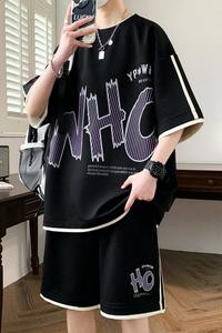 84307-P55青少年男士套装帅气夏季潮流初中高中学生夏装运动服图片