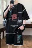TZ24353-特P50短袖套装男青少年潮流半袖t恤高中初中学生帅气，男装T恤，电商D310B
