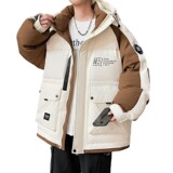 79012-特P258连帽羽绒服男款冬季加厚白鸭绒保暖潮牌宽松外套，男装羽绒服，电商D310B