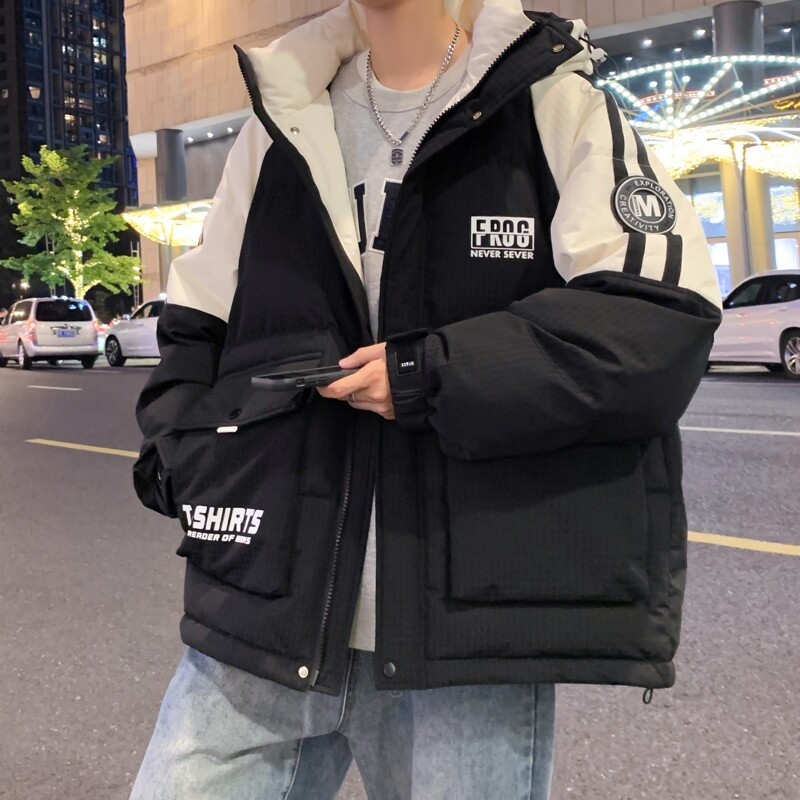 79001-P230羽绒服男冬季潮牌连帽冬装加厚白鸭绒外套石墨烯,男装羽绒服,电商D310B