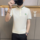 PL036-P40夏季男士有带领短袖T恤带领子男装宽松翻领刺绣polo衫，男装Polo衫，电商D310B