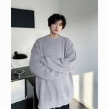 现货M869-特P50灰色毛衣男秋冬款宽松慵懒风内搭打底针织衫，男装针织衫/毛衣，电商D310B