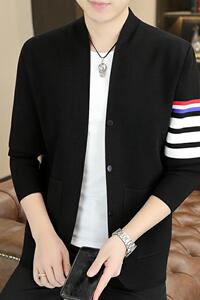 现货83808-P75男士针织衫潮流帅气休闲百搭开衫V领毛衣外套图片