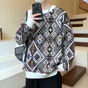 84729-P65 秋冬休闲圆领毛衣男针织打底衫图片