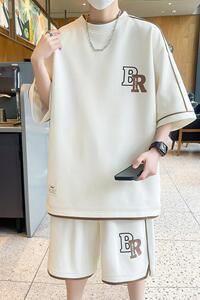 84301-P55 夏季短袖T恤男套装休闲两件套图片