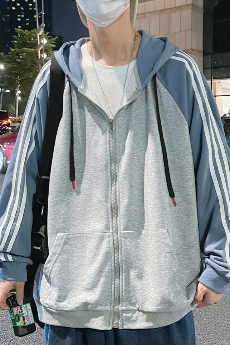 现货二开GSY9913-特P55连帽卫衣外套男秋季开衫休闲百搭拉链,男装卫衣,电商D310B