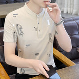 75812-P35衫男士短袖t恤夏季2024新款商务休闲翻领半袖男款，男装T恤，电商D310B
