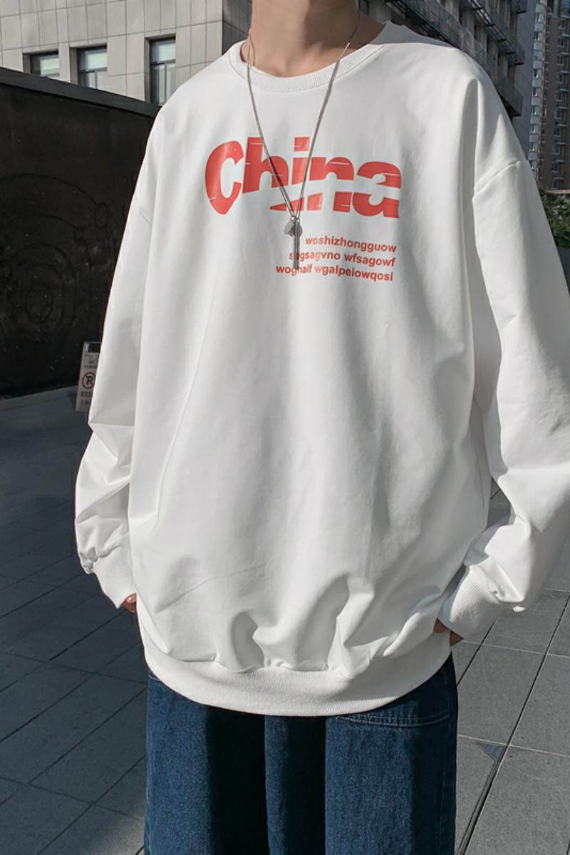 8551-P35秋季外穿圆领卫衣男ins韩版潮流休闲宽松港风潮牌,男装卫衣,电商D310（原电商305）