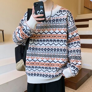 84726-P60 秋冬休闲圆领毛衣男针织打底衫图片