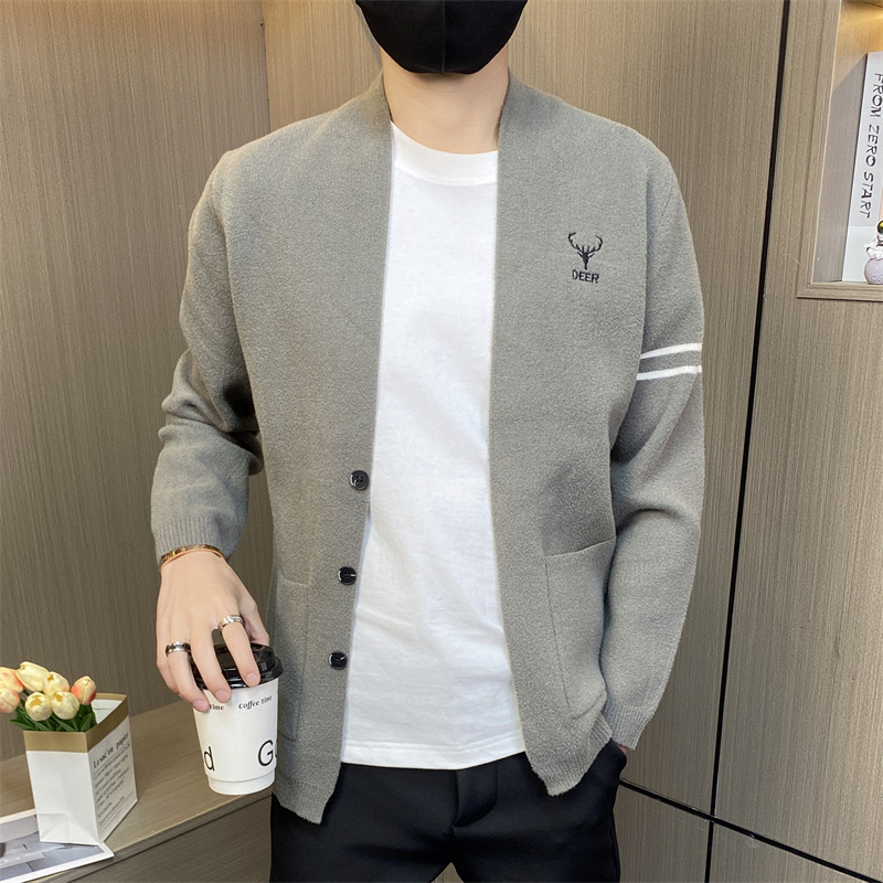 M3829-特P60控98新款开衫毛衣外套男针织衫潮牌潮流条纹痞帅时尚,男装针织衫/毛衣,电商D310B