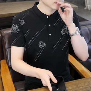 84105-P35春秋新款短袖T恤男休闲打底衫男士修身衫商务休闲图片