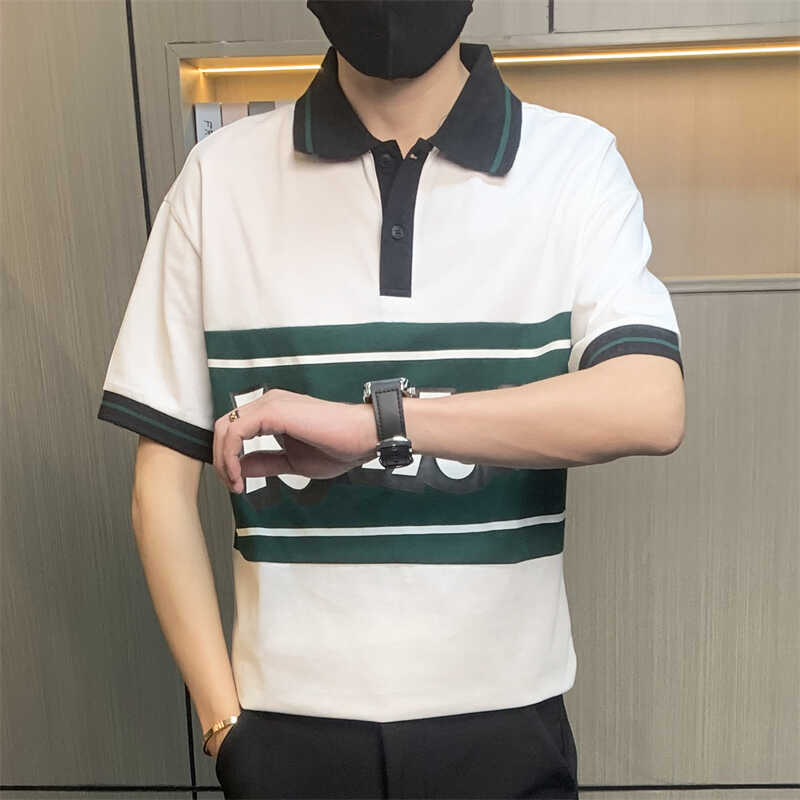 PL063-P40学生polo衫男款短袖修身潮流t恤高级感痞帅潮牌带领,男装Polo衫,电商D310B