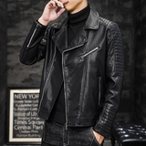 JK713-P90皮衣外套男春秋款潮牌帅气机车pu皮夹克男潮流修身，男装皮衣，电商D310B