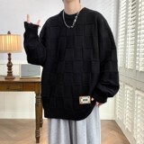 83483-P50秋冬新款休闲毛衣男长袖针织衫港风宽松毛衣打底衫，男装针织衫/毛衣，电商D310B