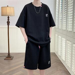 TZ23607-特P55 夏季短袖T恤男套装休闲两件套图片