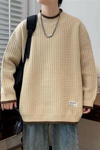 78570-P45秋冬新款休闲毛衣男长袖针织衫 港风宽松毛衣打底衫图片