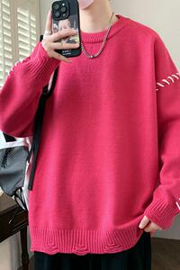 84601-特P50秋冬新款休闲毛衣男长袖针织衫港风宽松打底衫图片