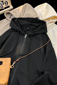光板二开GSY9916-特P33开衫卫衣男春秋季潮牌宽松休闲男纯色外套图片
