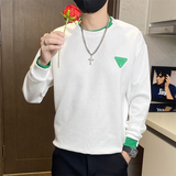 71561-特P45秋冬季修身卫衣男士时尚百搭圆领拼接撞色长袖t恤潮，男装卫衣，电商D310B