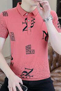 83026-P35新款翻领T恤男休闲短袖图片
