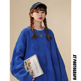 9206-P60风毛衣男ins港风宽松提花针织衫潮牌日系圆领线衣，男装针织衫/毛衣，电商D310B