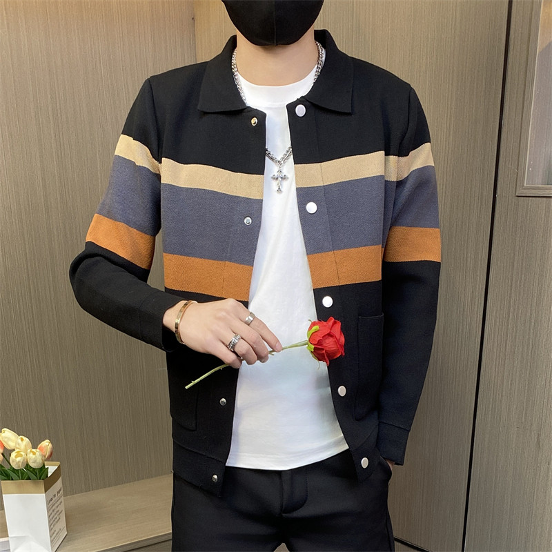 M3879-P75男士针织开衫毛衣外套春秋款潮牌休闲社会小伙痞帅韩版,男装针织衫/毛衣,电商D310B