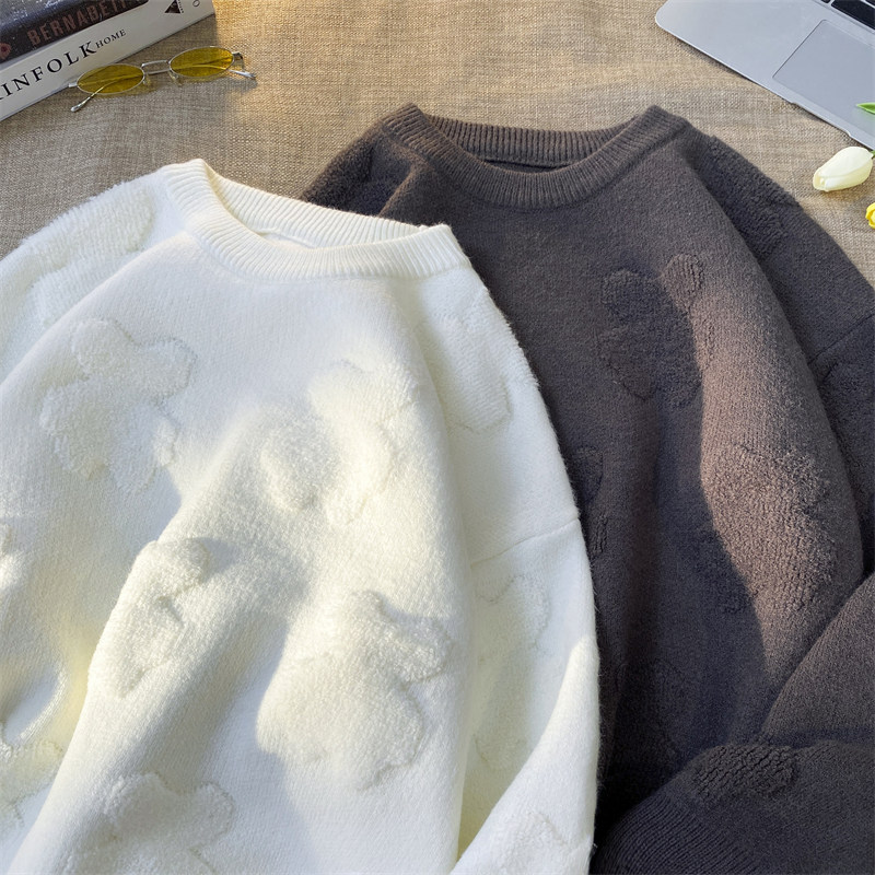 9206-P65圆领毛衣男秋冬季风情侣针织衫港风潮牌休闲毛线衣，男装针织衫/毛衣，电商D310（原电商305）