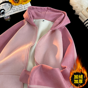 GSY891特P60开衫卫衣男冬季潮牌加绒加厚连帽美式高街重磅外套图片