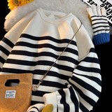 8301-特P55条纹毛衣男秋冬季加厚保暖线衣服男潮牌打底针织衫，男装针织衫/毛衣，电商D310B