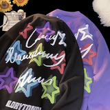 W3291-P50星星卫衣男女春秋新款复古hiphop港风chic外套，男装卫衣，电商D310B