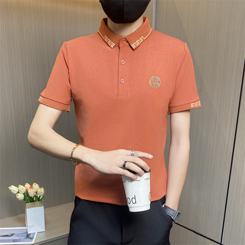 PL034-特P40社会小伙短袖T恤男夏季休闲潮牌修身翻领POLO衫网红,男装Polo衫,电商D310B