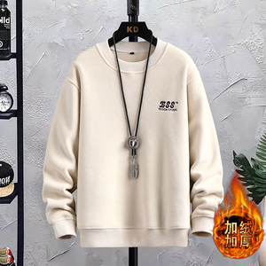 78116-P60秋冬季卫衣男加绒2023新款长袖t恤男装加厚保暖衣服图片