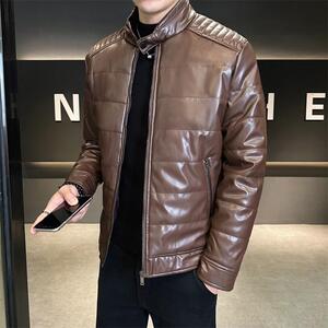 68707-P115pu皮棉衣男士冬季加厚棉服韩版机车皮夹克外套冬装图片