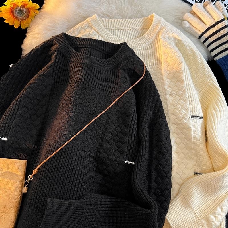 M810-特P58条纹毛衣男秋冬季2024新款圆领针织衫男士打底衫,男装针织衫/毛衣,电商D310B
