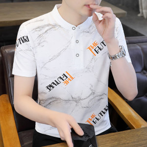 84115-P35春秋新款短袖T恤男休闲打底衫男士修身衫商务休闲图片