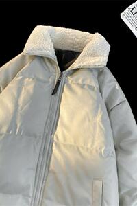 9291冬季情侣装加厚立领棉服女潮港风冬装PU皮棉衣外